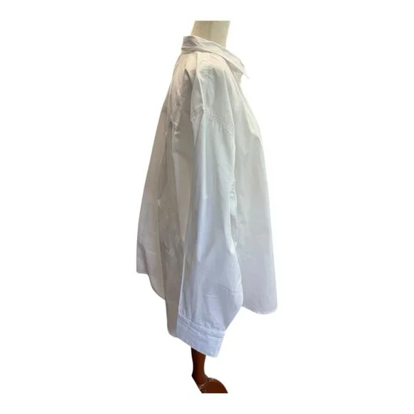 J Crew Womens Etienne Oversized Fit Long Sleeve Top~Size 2X~White Oxford NWT - Picture 5 of 11